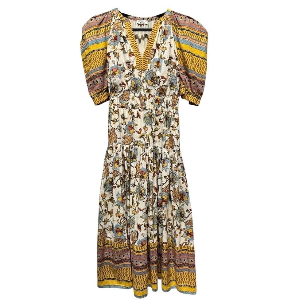 Current Air Women's Botanical Print Midi Dress‎ Size S Multicolor